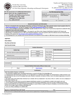 Fsu Employee W9 Form