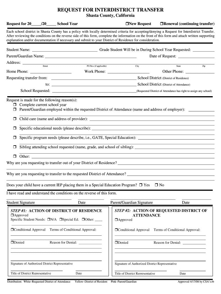  Shasta County Filable Local Forms 2008