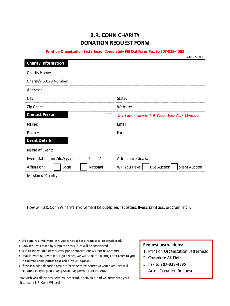 Application Form Requesting Charity 2011-2024
