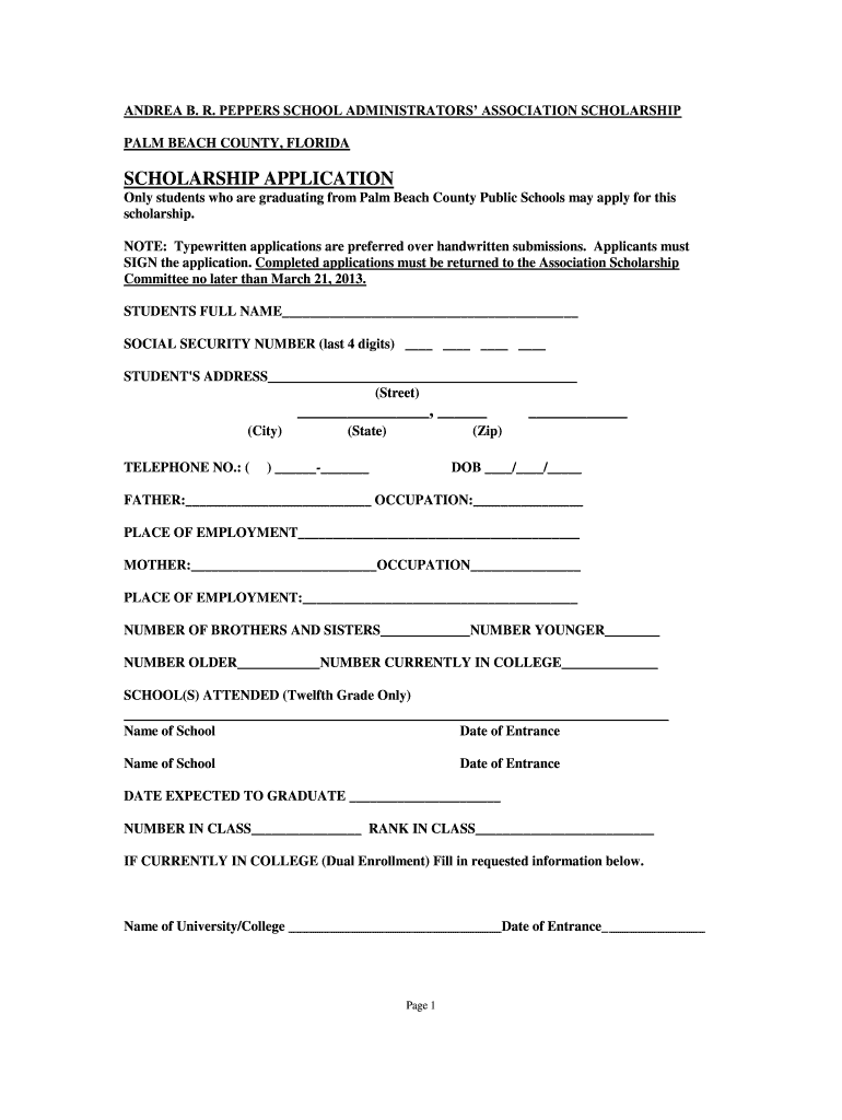 Andrea Scholarship  Form