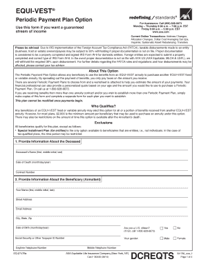 DCREQTS EQUI VEST Periodic Payment Plan AXA Equitable  Form