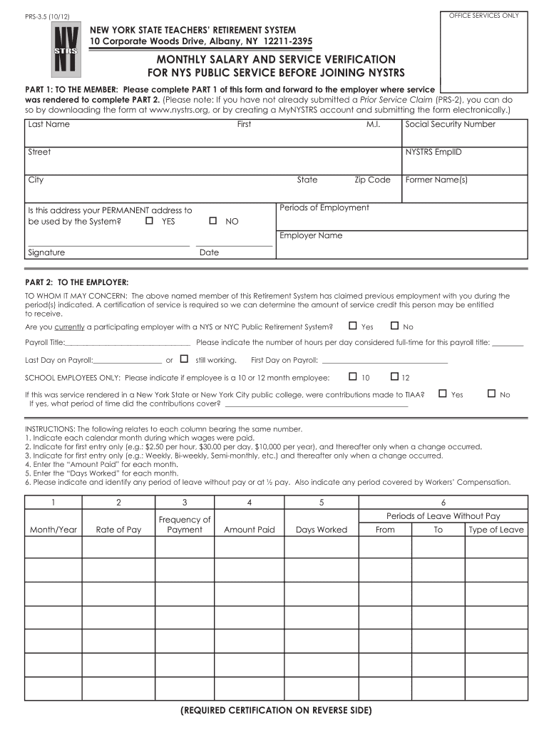 Get and Sign Nystrs Prs 35 Form 2011