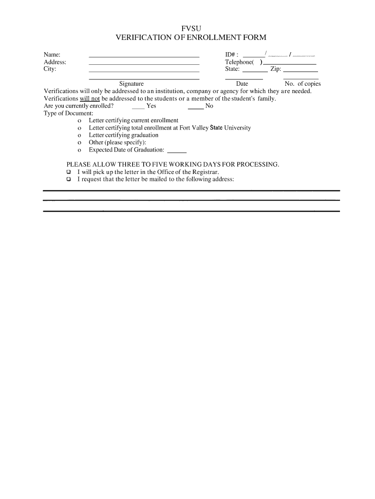 Residency Letter for School Enrollment  Form