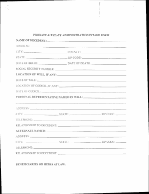 Michigan Probate Case Intake Form