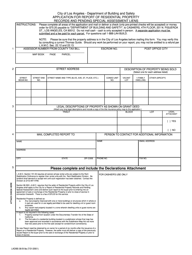  9a Form Fill 2001