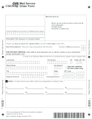 Cvs Mail Fax Order Form