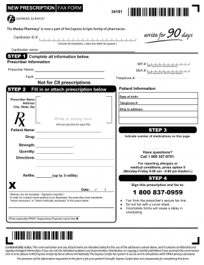 Fax Prescription  Form