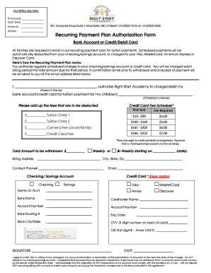 Recurring Payment Authorization Form PDF