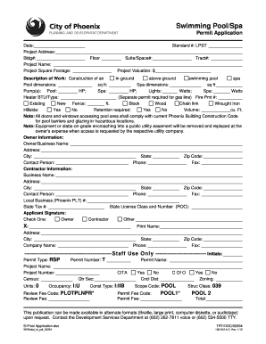 City of Phoenix Water Pool Filling Form