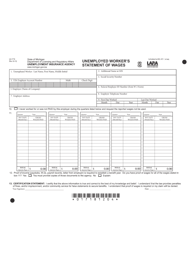  Form Uia 1718 2012-2024