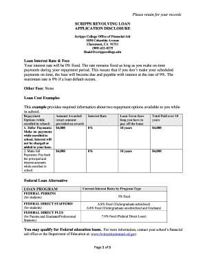 Scripps Revolving Loan Scripps College Scrippscollege  Form