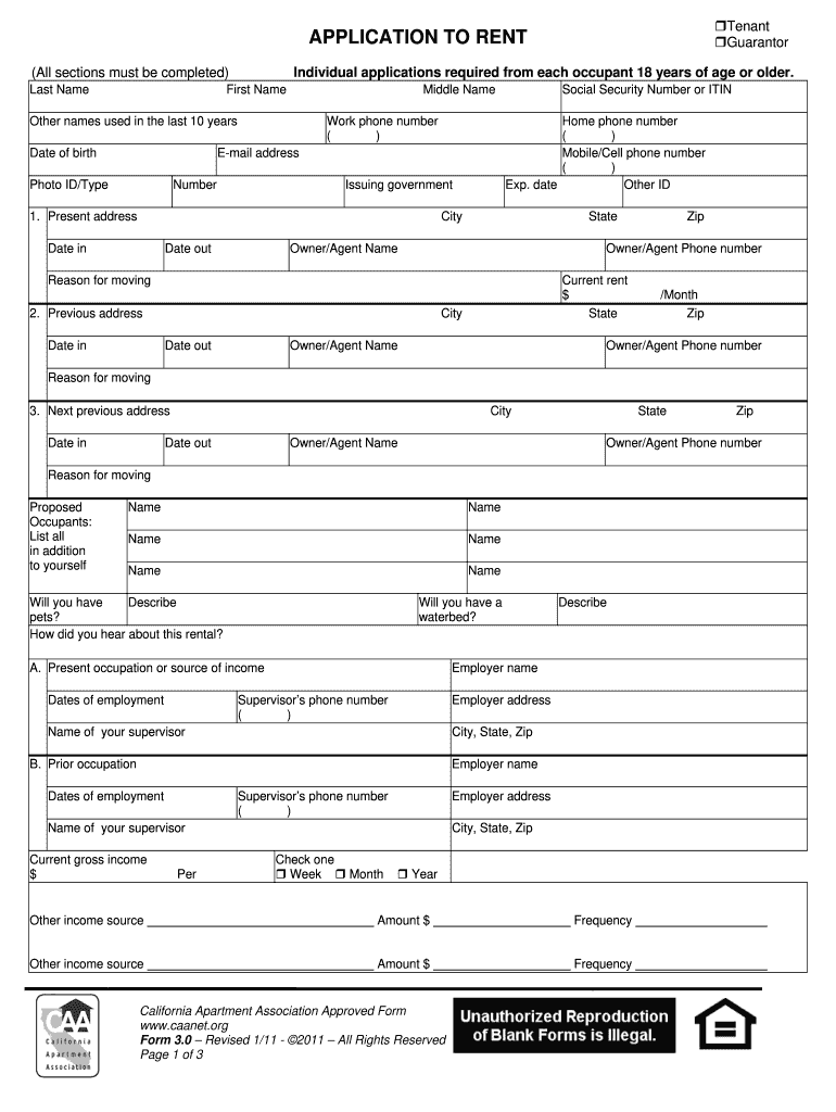 Rental Application SparkRental  Form