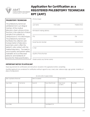 Phlebotomy Certificate Template  Form