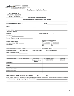 Community Bridges on Line Job Application Form