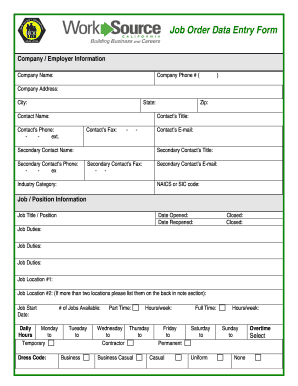 Data Entry Job  Form