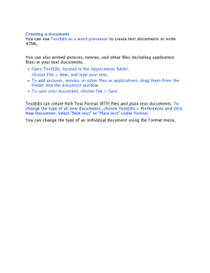 How to Use TextEdit for Word Processing in OS X Mountain Lion  Form