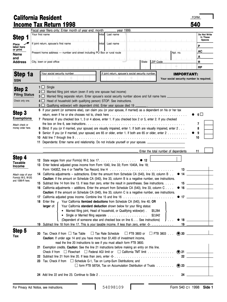540 Fillable Form Printable Forms Free Online