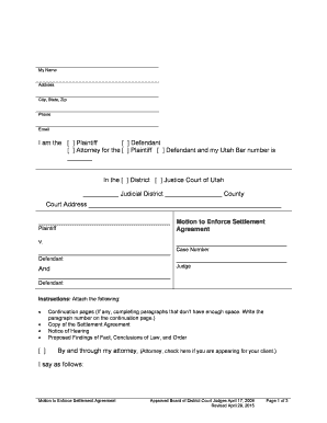  Motion to Enforce Settlement 2015