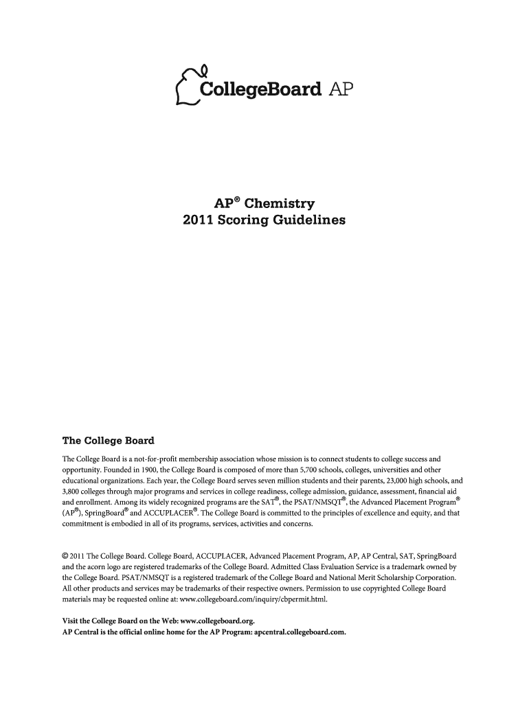 AP Chemistry Scoring Guidelines the College Board the College Board is a Not for Profit Membership Association Whose Mission is   Form