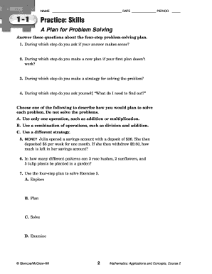 Mathematics Applications and Concepts Course 2 Answer Key PDF  Form