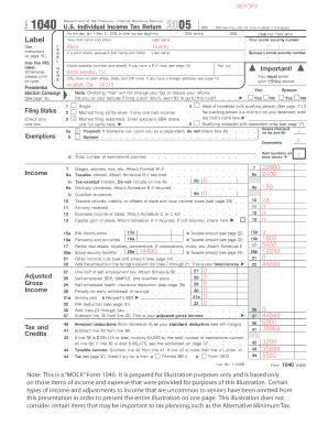 Mock 1040 Form