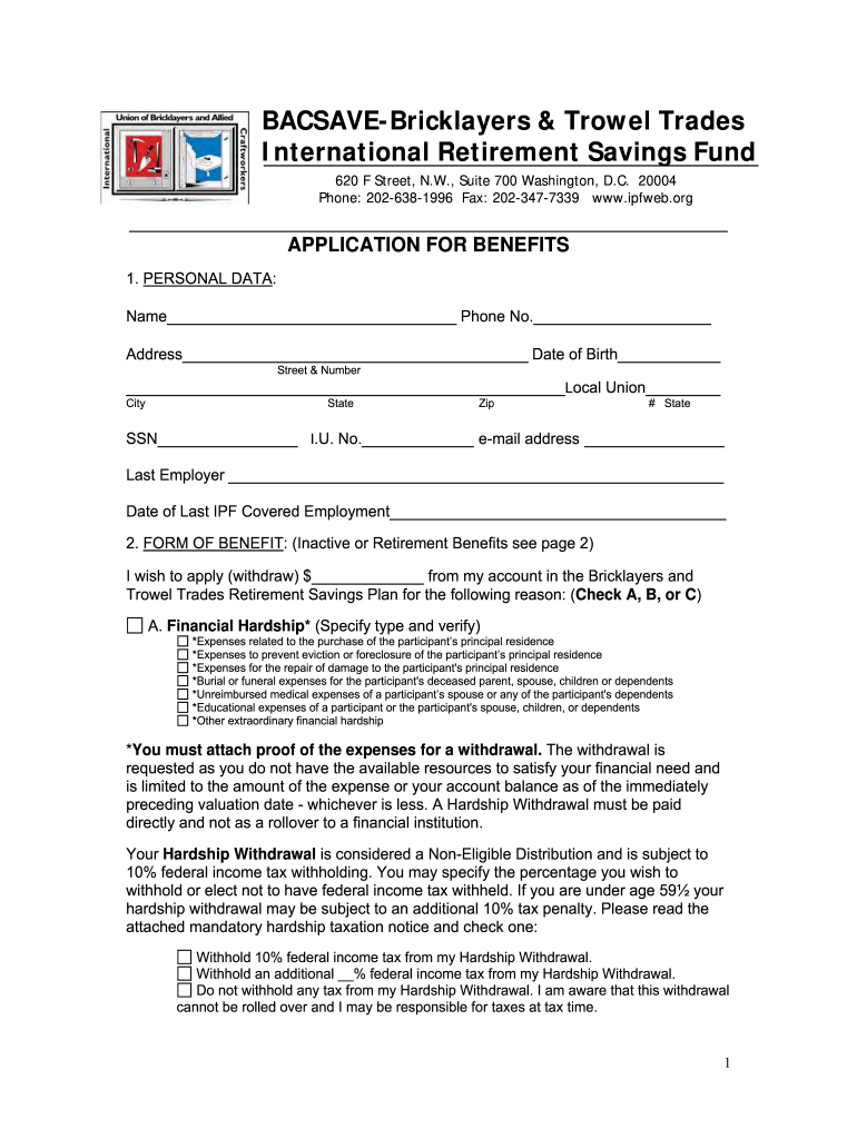 Trades Retirement  Form