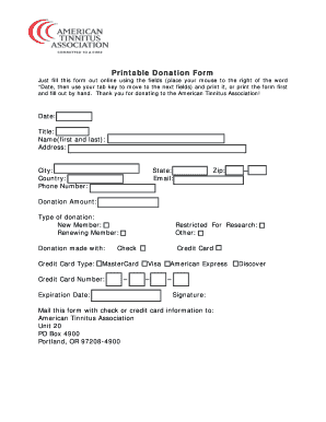 Printable Donation Form Ata