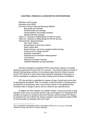 CHAPTER 5 PERSONAL CONSUMPTION EXPENDITURES  Form