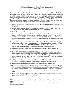 Mechanical Engineering Thesis Format Requirements