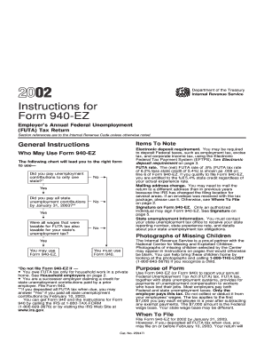 Instruction 940 EZ Rev Instructions for Form 940 EZ Irs