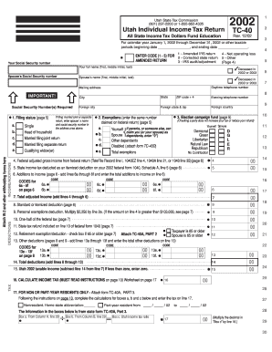 Utah Individual Income Tax Return Tax Utah  Form