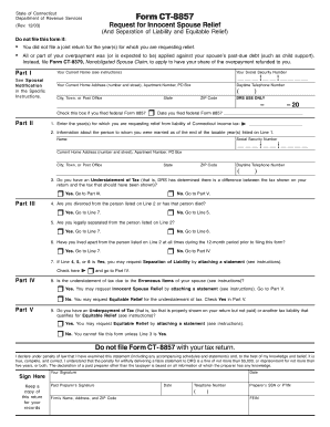 CT 8857 , Request for Innocent Spouse Relief and Separation Ct  Form