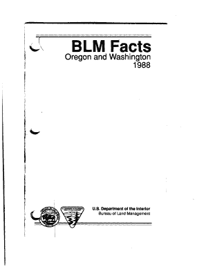 &#039; I I BlM Washington Facts Oregon and 1988 I R I &#039; I I Blm  Form