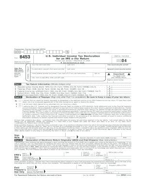 Form 8453 U S Individual Income Tax Declaration for an IRS E File Return