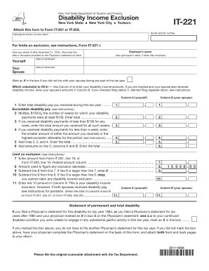 Form it 221Disability Income ExclusionIT221 Department of
