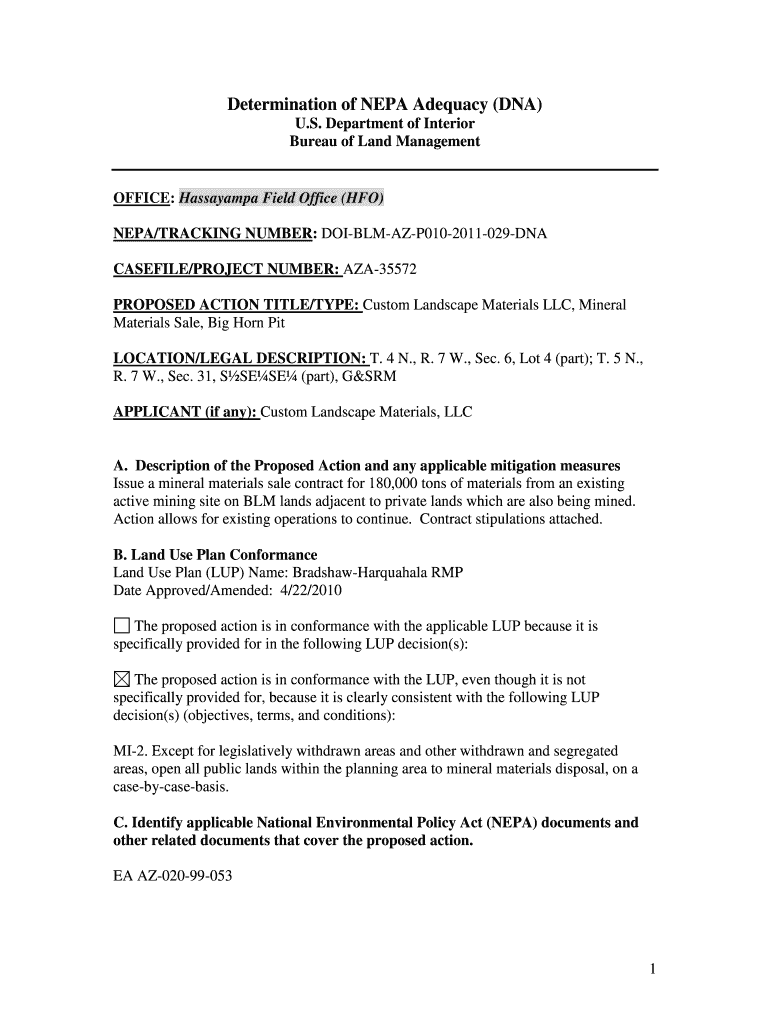 OFFICE Hassayampa Field Office HFO Blm  Form