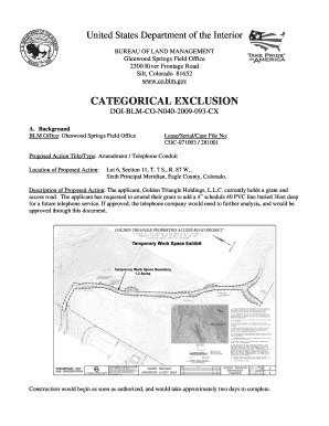 BLM Office Glenwood Springs Field Office Blm  Form