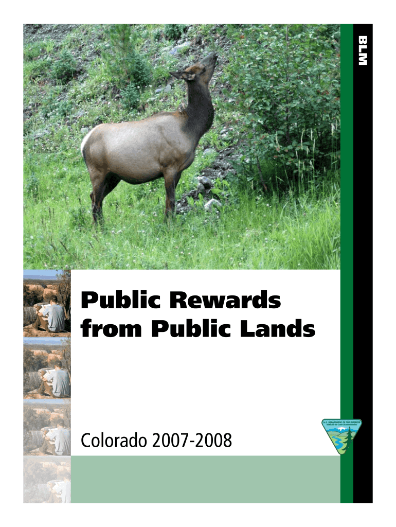 Public Rewards from Public Lands Colorado Blm  Form