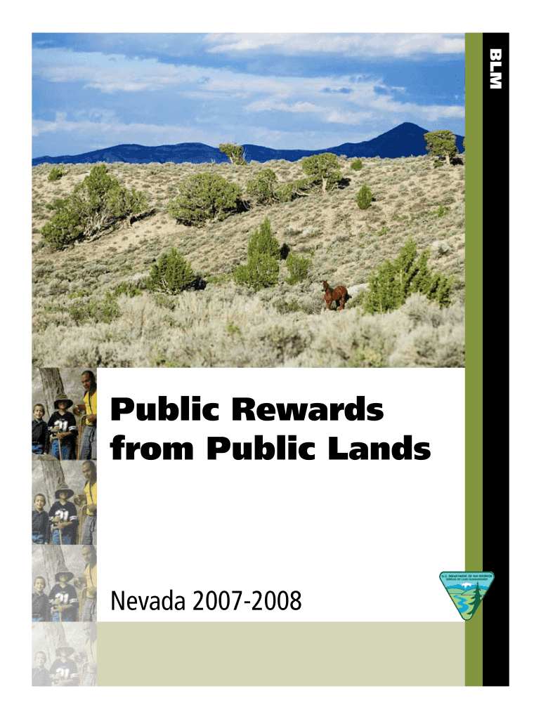 Public Rewards from Public Lands Nevada Blm  Form