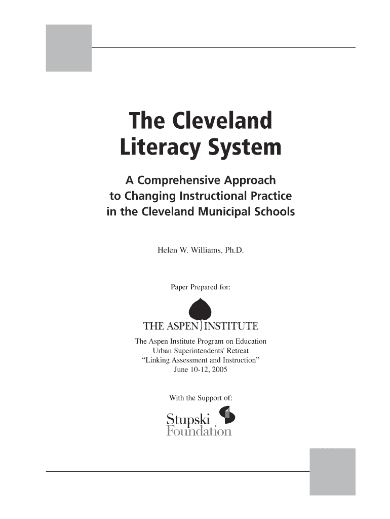 The Cleveland Literacy System a Comprehensive Aspen Institute Aspeninstitute  Form