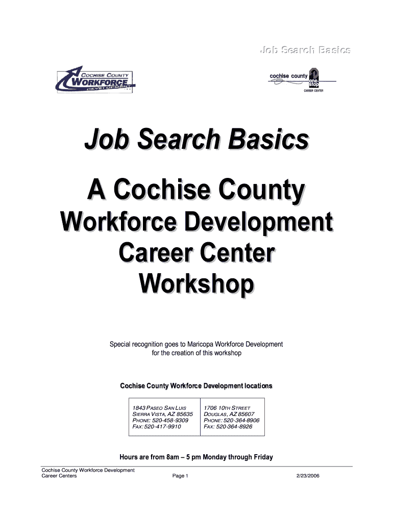 Job Search Basics a Cochise County  Form