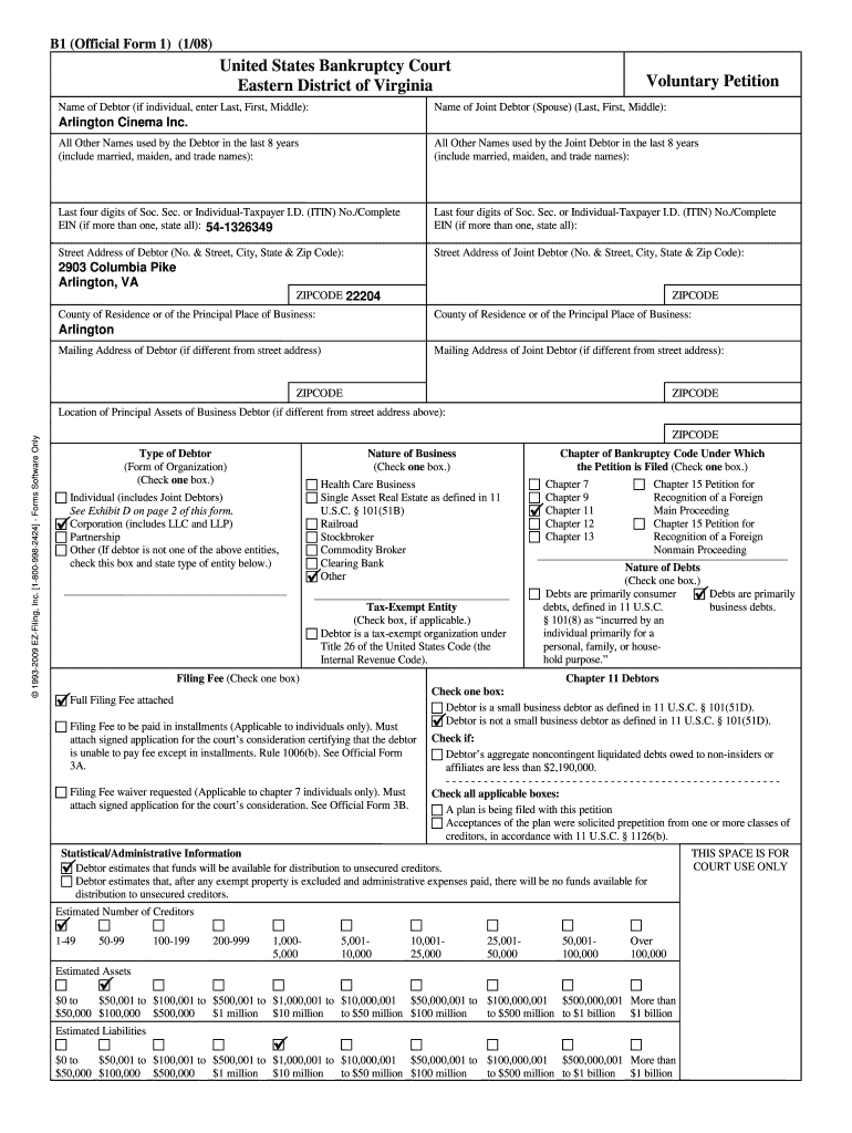 Arlington Cinema Inc  Form