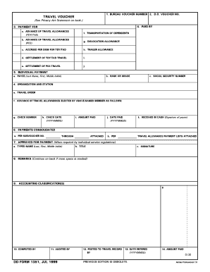 DD Form 1351, Travel Voucher, July Hawaii