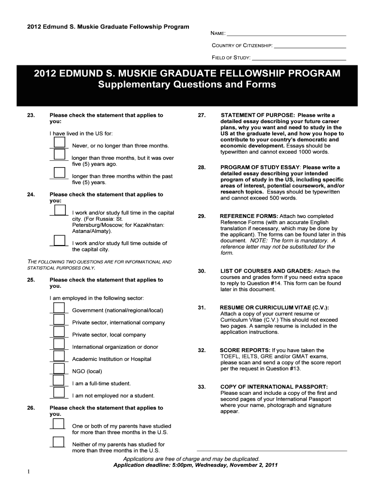 Supplementary Questions and Forms