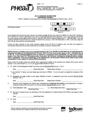 State Grant and Special Programs Pheaa  Form