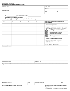 Employee Observation Form