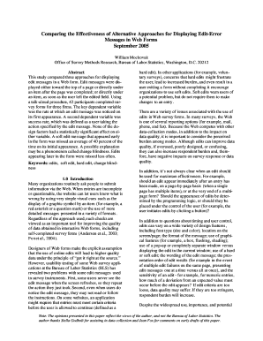 Comparing the Effectiveness of Alternative Approaches for Displaying Edit Error Messages in Web Forms Comparing the Effectivenes