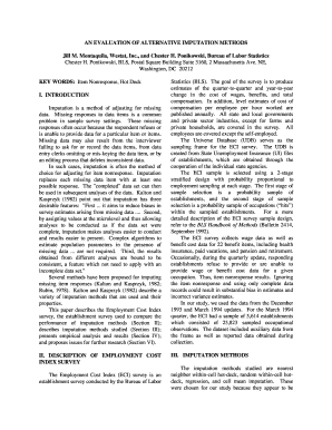 An Evaluation of Alternative Imputation Methods Bureau of Labor Stats Bls  Form