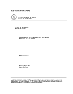 Compensation in Part Time Jobs Versus Full Time Jobs Bureau of Stats Bls  Form