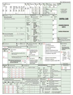 Consumer Expenditure Surveys Control Card CE Public Use Microdata Order Form in PDF Stats Bls